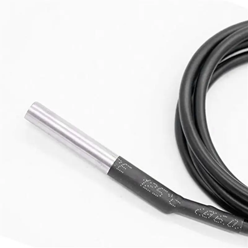 KYCOR-8Pcs DS18B20 Waterproof Temperature Sensors 1M Length Digital Thermal Stainless Steel Probe Temperature Controller