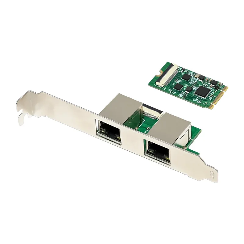 M.2 to Dual Port Gigabit Ethernet  Network Card M.2  B +M Key RTL8111H chip