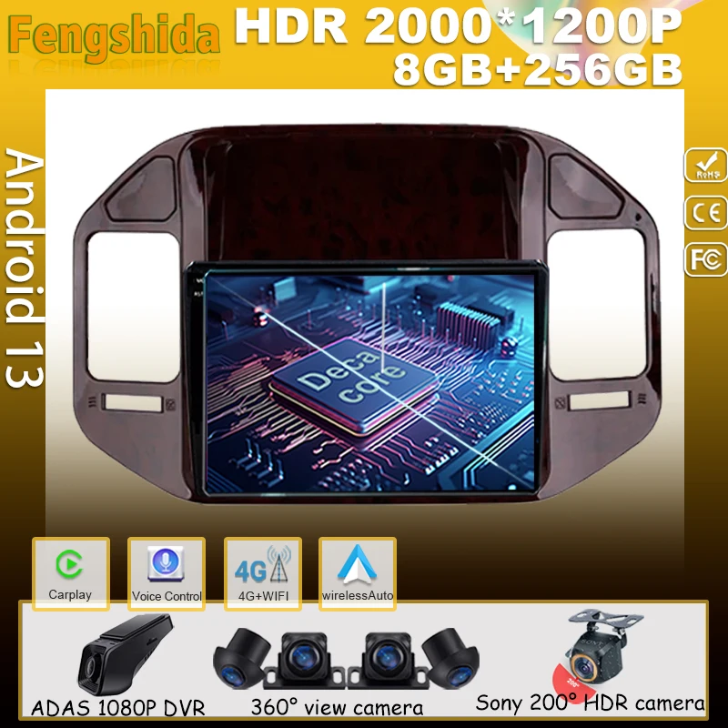 

Auto Radio Android For Mitsubishi Pajero 3 V70 V60 1999 - 2006 Navigation Video Car Player Screen Head Unit No 2din Monitor WIFI