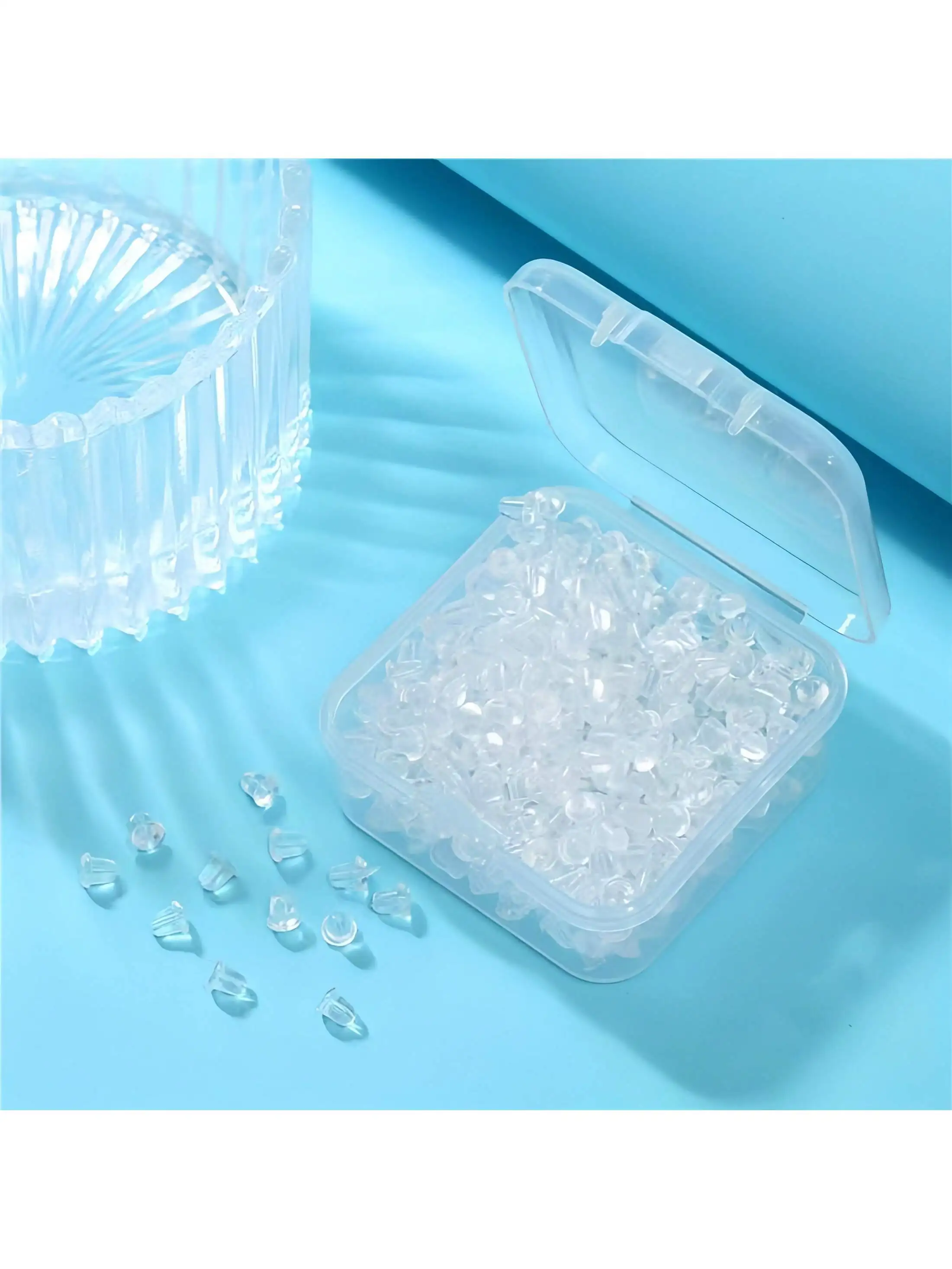 300pcs/Bulk Clear Earring Backs, Silicone Rubber Earring Stoppers for Jewelry