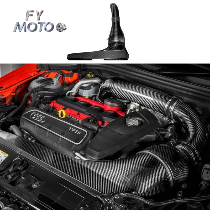 Admission en fibre de carbone pour VW Golf R GTI GLI MK7/7.5 Audi A3 S3 TT 2015+ noir brillant