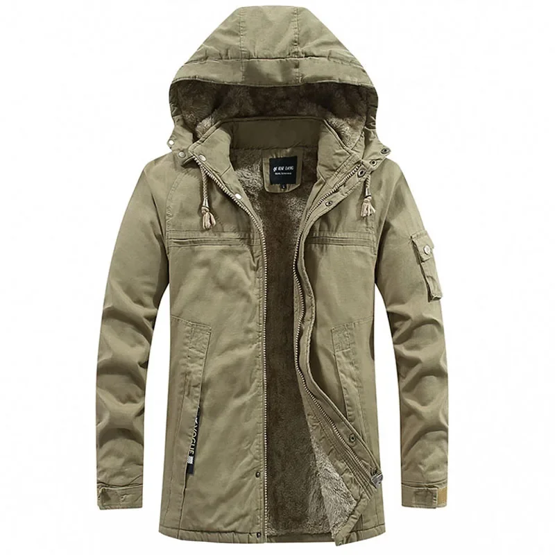 Giacche parka lunghe invernali da uomo giacche Casual da uomo Slim addensate in pile caldo con cappuccio piumini Outdoor antivento di alta qualità