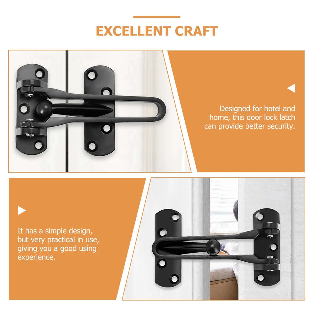 

2Pcs Anti Theft Door Lock Latch Zinc Alloy Swing Bar Home Security Hotel Child Safety Door Sturdy Durable Easy