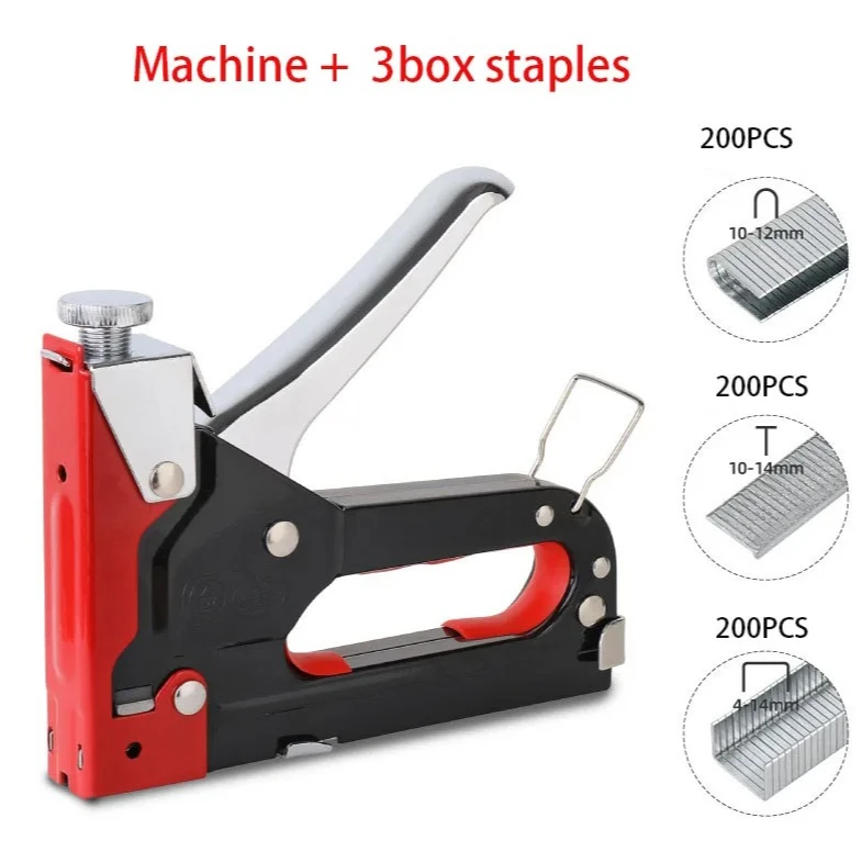Home Carpentry Tools3 In 1 Manual Nail Gun DIY Furniture Construction Stapler Upholstery Staple Gun With 600 Staples