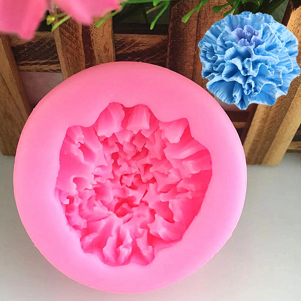 Kinds of Carnation Sugar Silicone Mold Car Decoration Flower Homemade Incense Gypsum Mould Hand-Molded Diy Spread Stone M874