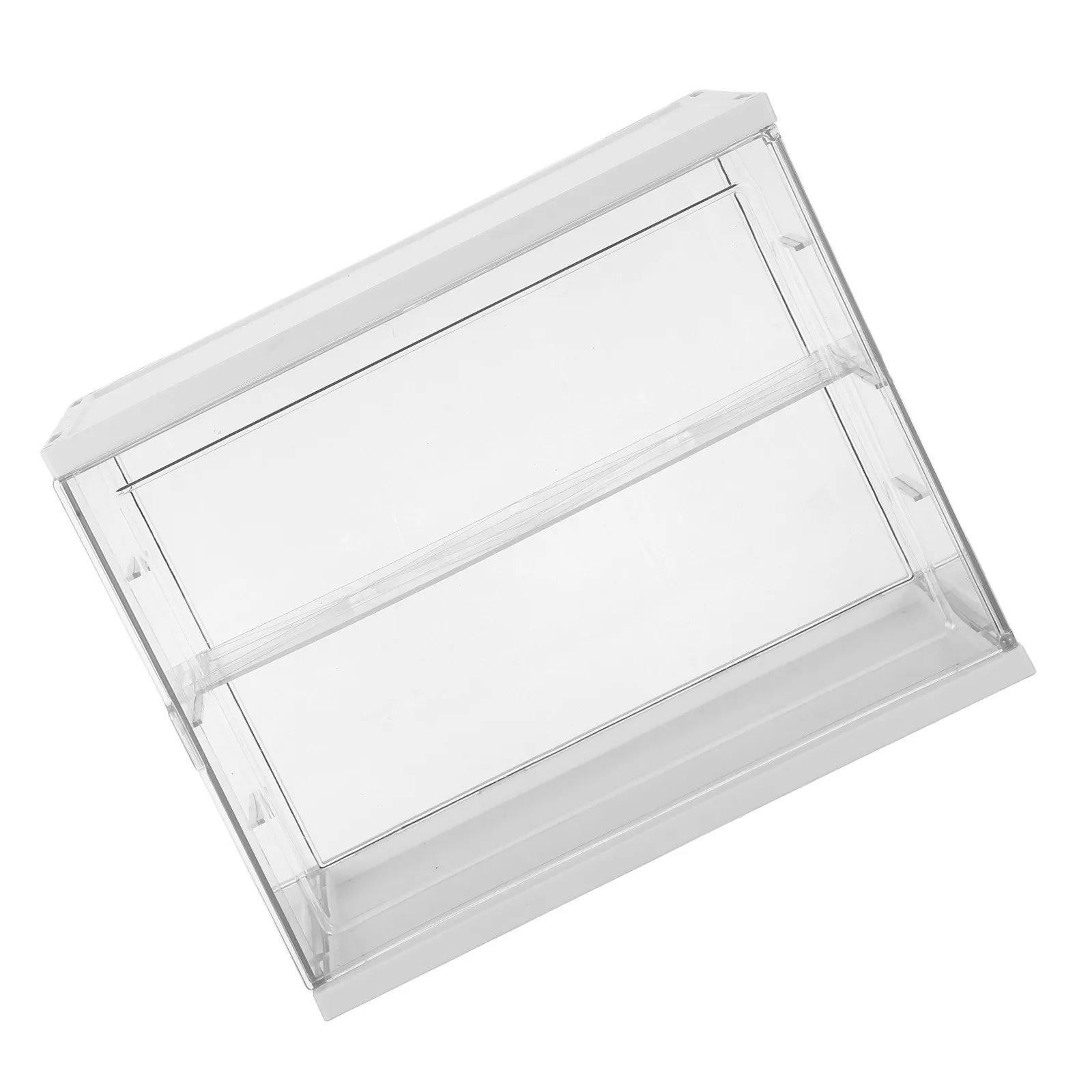 Clear Acrylic Display Case Stackable 2-Tier Adjustable Shelf Transparent Showcase for Mini Figures Collectibles Display Storage