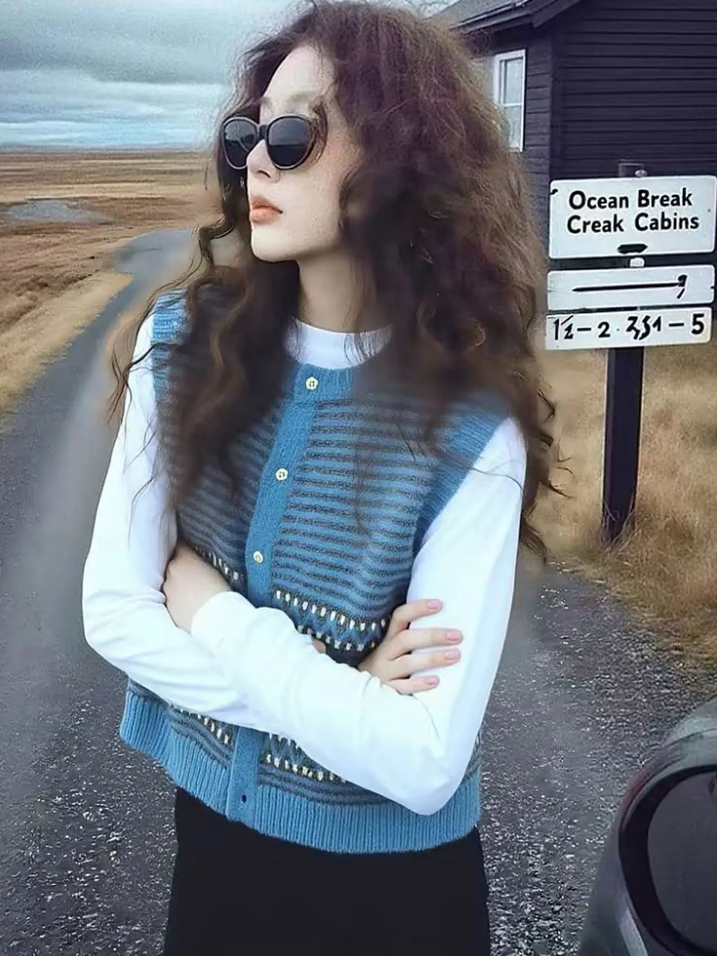 

Мягкий уютный вязаный жилет в контрастную полоску для женщин, модный топ для многослойных образов весна-осень