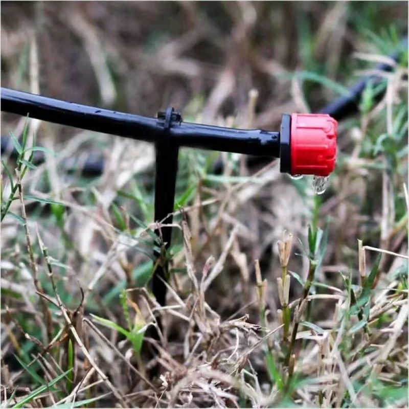 50Pcs Irrigation Drip Support Stakes C- Shape Fixed Stems Holder Bracket for 4/7mm Drip Irrigation Pipe Inserting Ground