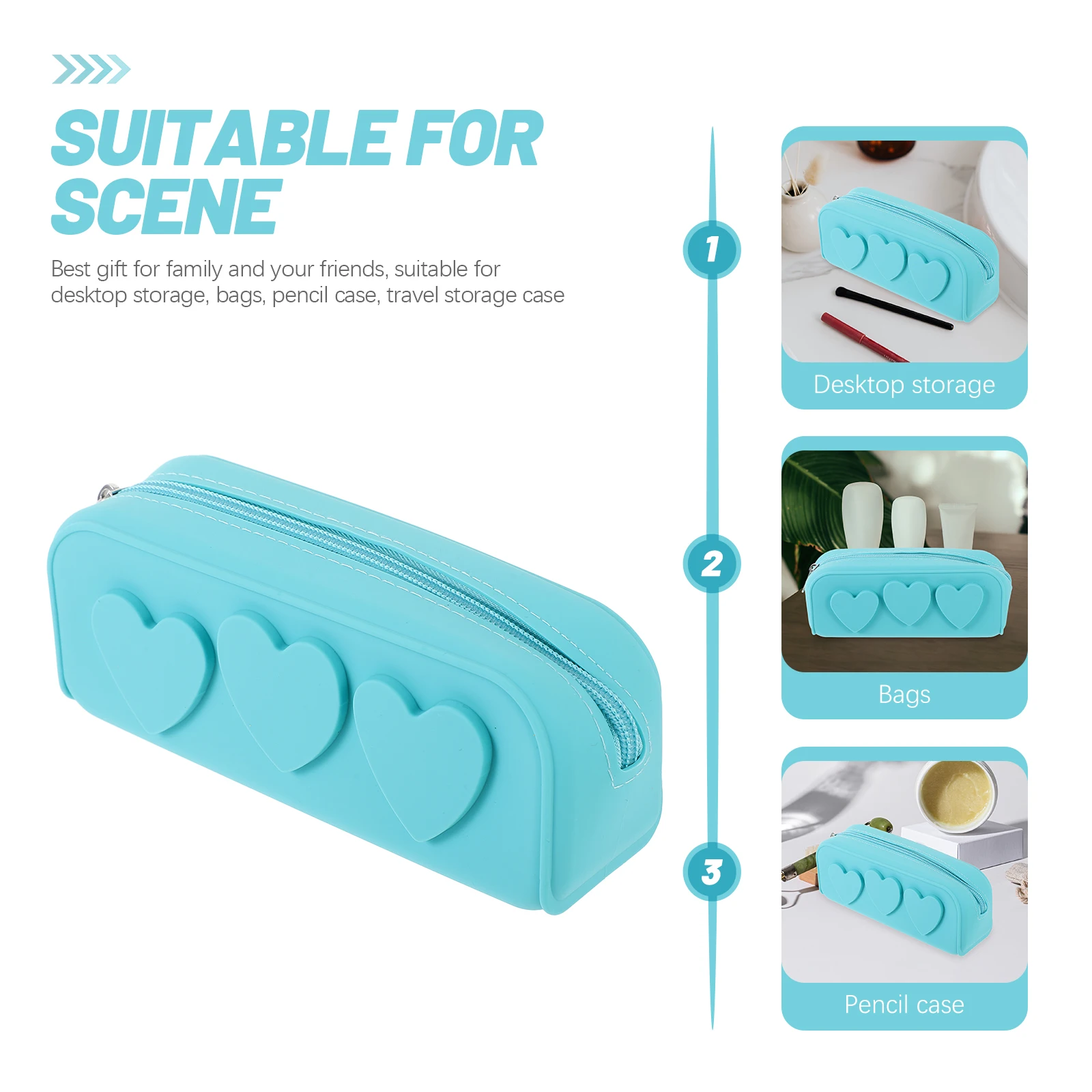 

1pcs Makeup Brush Holder Travel Silicone Bag Toiletries Organizer Pouch Blue Storage Case For Traveling