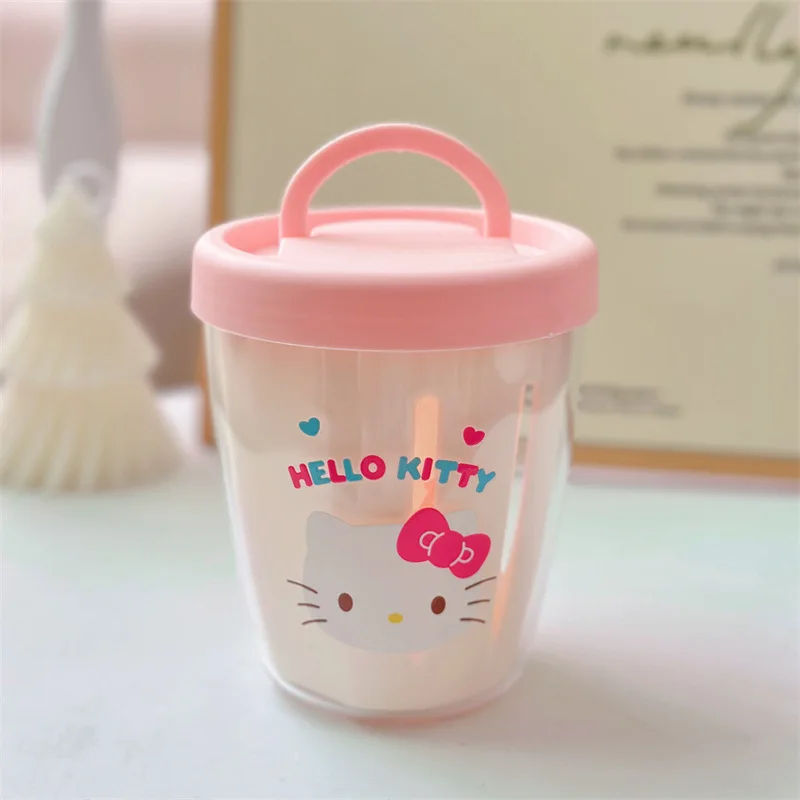 سانريو مرحبا كيتي كوب للسلطة لطيف الكرتون الإفطار كوب طبقة مزدوجة استنزاف مكتب عامل المحمولة الوجبات الجاهزة استدارة كوب فواكه #5