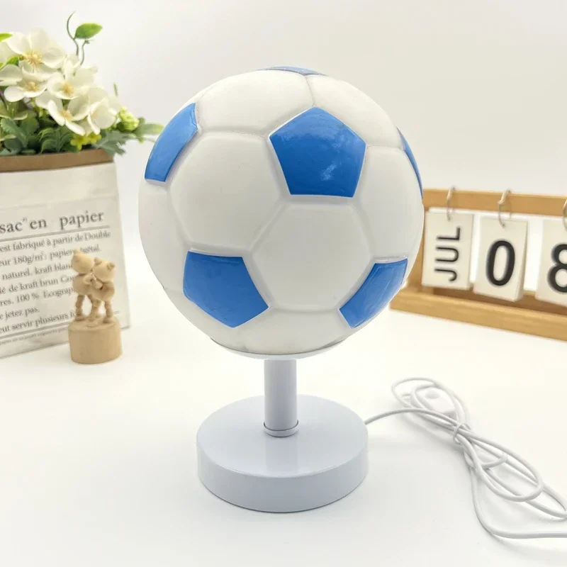 Soccer Ball Shape Decoration Usb table lamp Bedroom Decoration Modern LED Lights for Room Home Planet Creative Glass Table Lamp