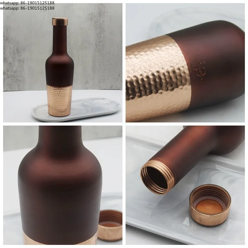 Imported pure copper water bottle, copper kettle, home outdoor sports cup, yoga copper kettle