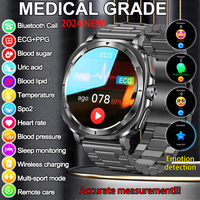 New ECG+PPG Medical Grade Smart Watch DT Watch Ultra Men's Blood Glucose Lipid Uric Acid Women Menstrual Health Tracker Watches