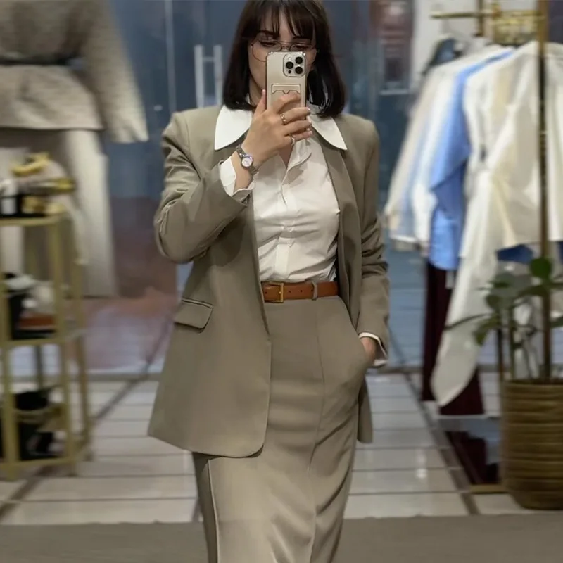

Женская одежда, осень 2021, новый сладкий и свежий костюмный воротник с длинными рукавами и талией, утягивающий женский пиджак