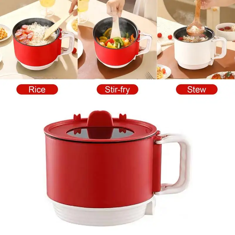 Ramen Cooking Pot Electric Lazy Pot Noodle Mini Hot Pot Portable Pot Electric Ramen Cooker Multifunctional Mini Pot Rapid Noodle