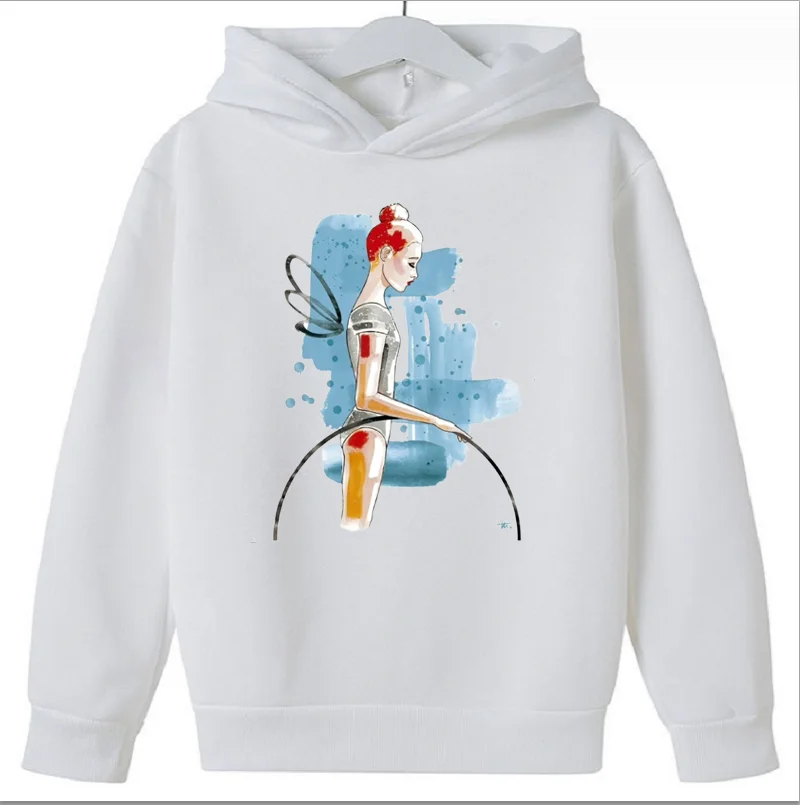 Girls Hoodie New Sports Fitness Dance Print Hooded Long Sleeve Sweatshirt Clothes Anime Hoodies Sweaters Tops Tee Boys Clothes