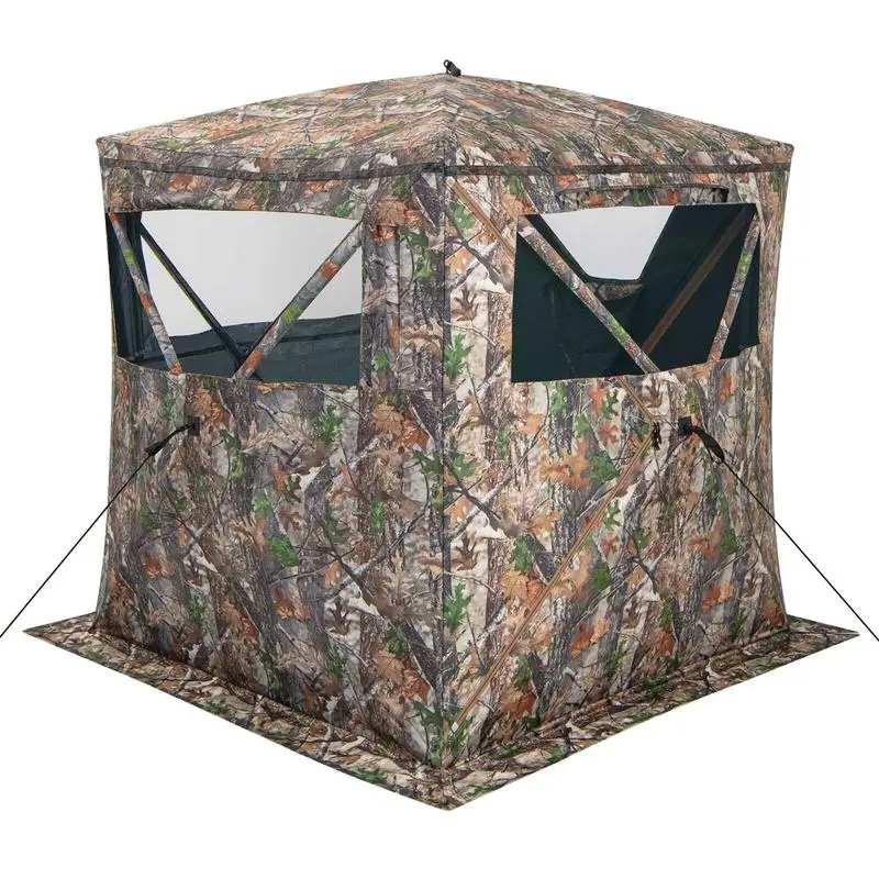 2-3 Person Hunting Blind Portable Pop Up Ground Tent with Carry Bag and Storage Pocket view 3