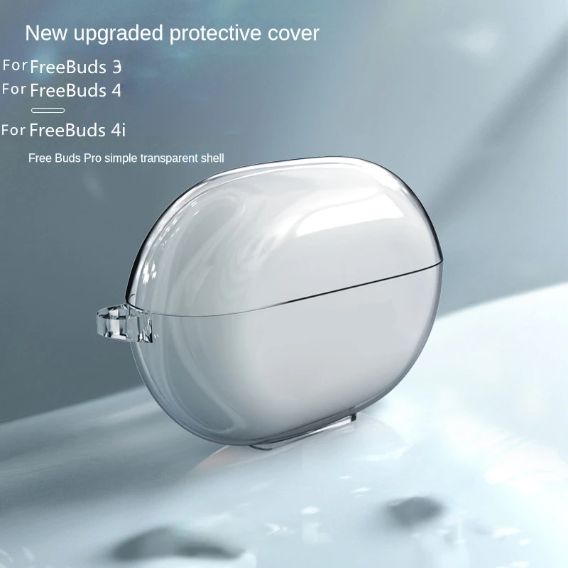 Transparent Earphone Case for Huawei Freebuds Pro 3 2 4i 5i Soft TPU Protective Cover with Hook