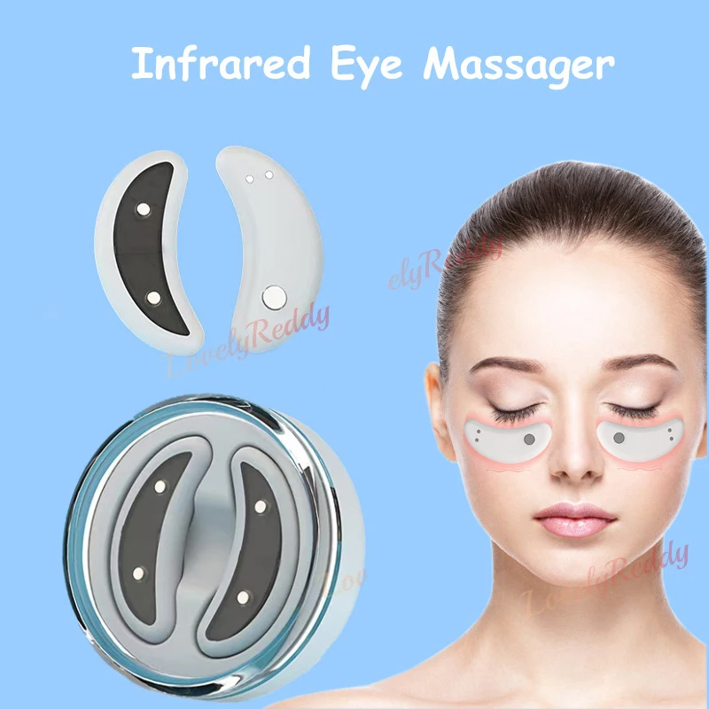 EMS Eye Massager Electric RF Eye Heating Pads Dark Circles Bag Removal Anti Wrinkle Puffiness Relief Eye Face Relax Tools