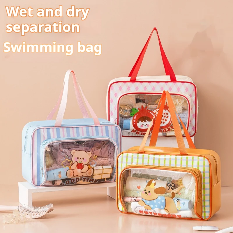 

Милый мультяшный дорожный чехол для туалетных принадлежностей, большая вместительная спортивная сумка для фитнеса, водонепроницаемая сумка для плавания, женская сумка для душа, сумка для мытья