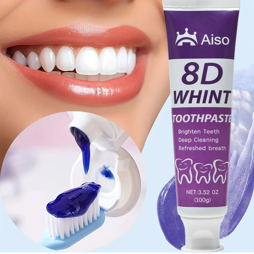 100g 8D Purple Toothpaste, Deep Cleaning, Make Teeth More Shiny, Fresh Breath, Suitable for Home Use