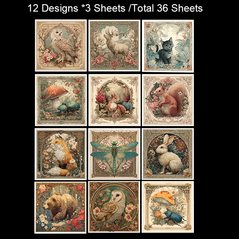 36 hojas de papel decorativo para álbum de recortes de 6 "x 6": para álbumes de recortes, origami, proyectos escolares y fabricación de tarjetas.