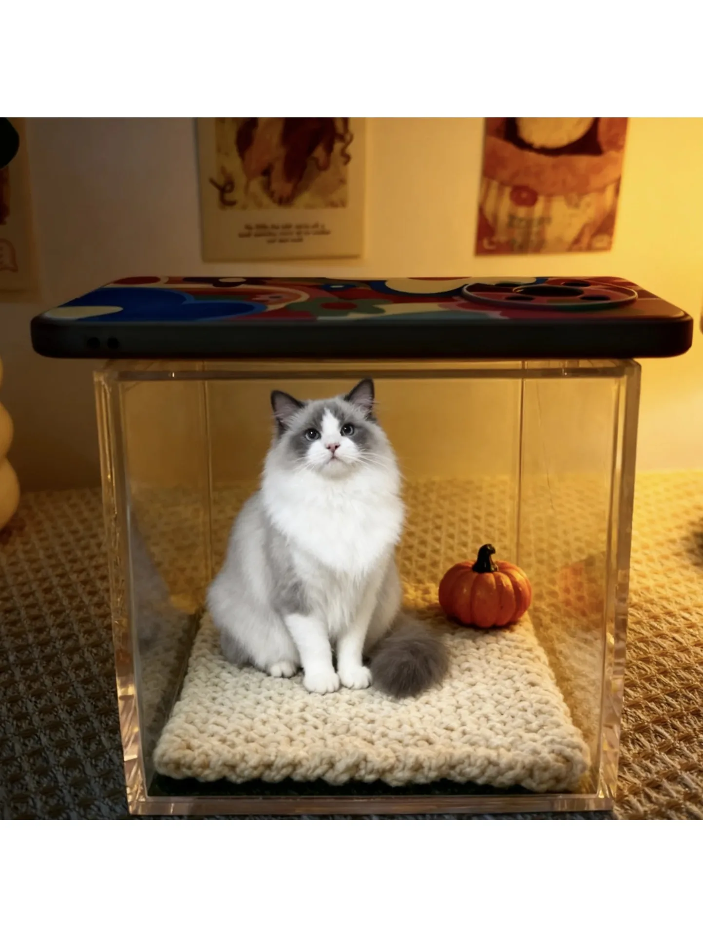 Maison numérique holographique pour animaux de compagnie, ornement commémoratif pour animaux de compagnie, matériau de transmission de la lumière élevée, image holographique pour animaux de compagnie,