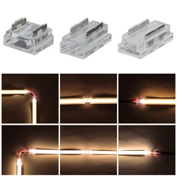 COB LED Strip Fast Connector 5mm 8mm 10mm Width 2Pin 3Pin 4Pin PCB Single Color RGB CCT LED Strip Light Andle L T X Connector