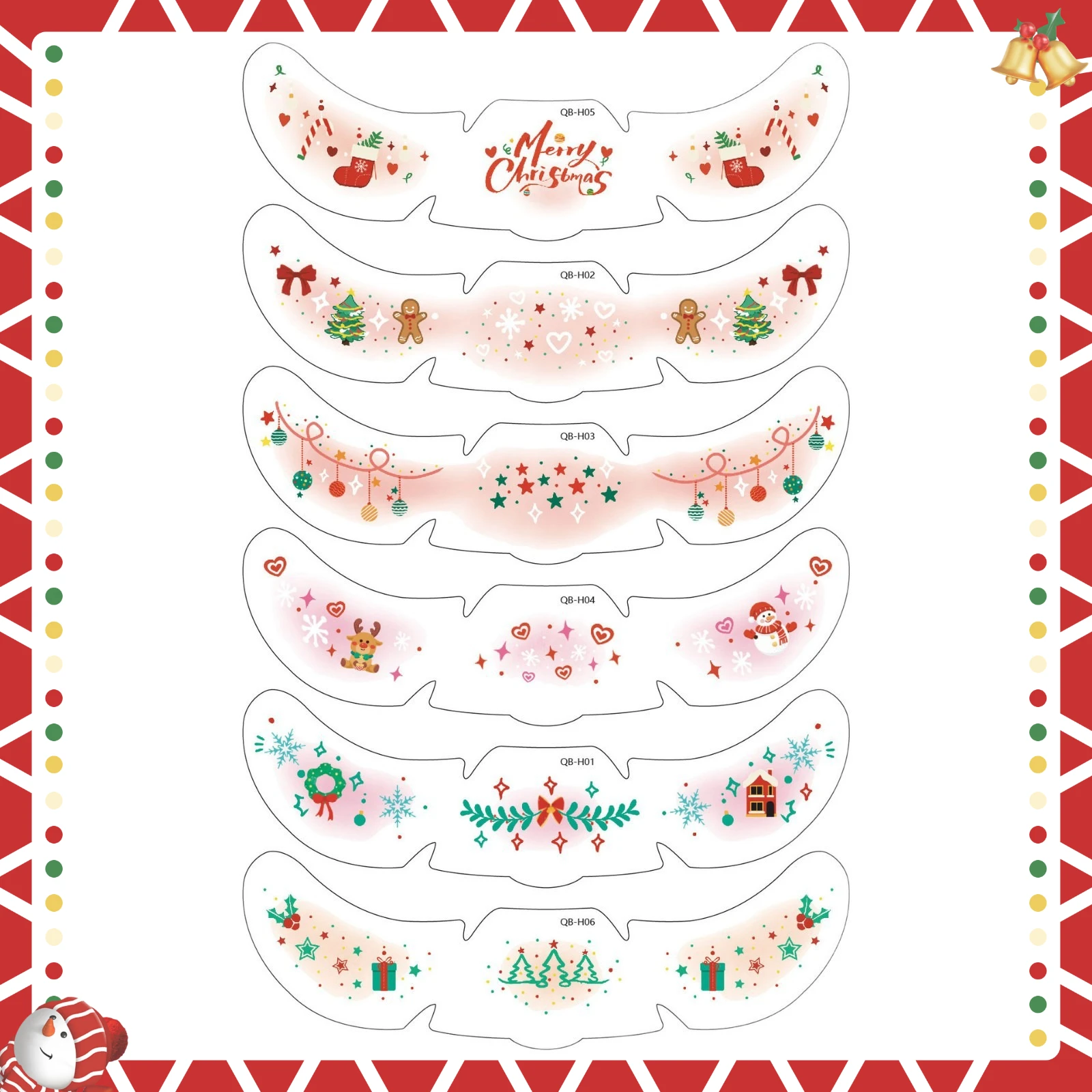 

**Festive Christmas Face Stickers Temporary Tattoos for Kids Cute Cartoon Freckle Makeup Party Decals