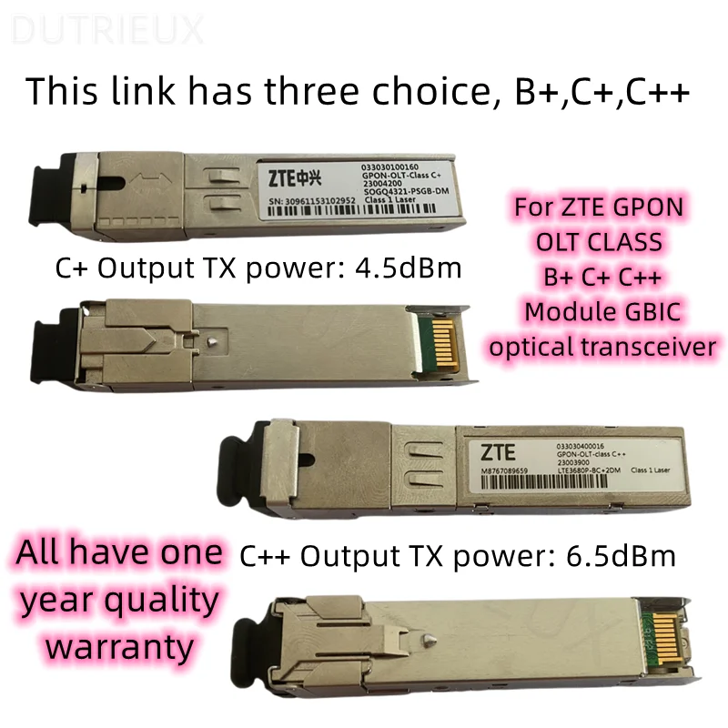 SFP GPON OLT CLASSE B + C + C++ Módulo GBIC Transceptor de fibra óptica FTTH GTGO GTGH GFGH Placa para ZTE OLT ZXA10 C600 C320 C