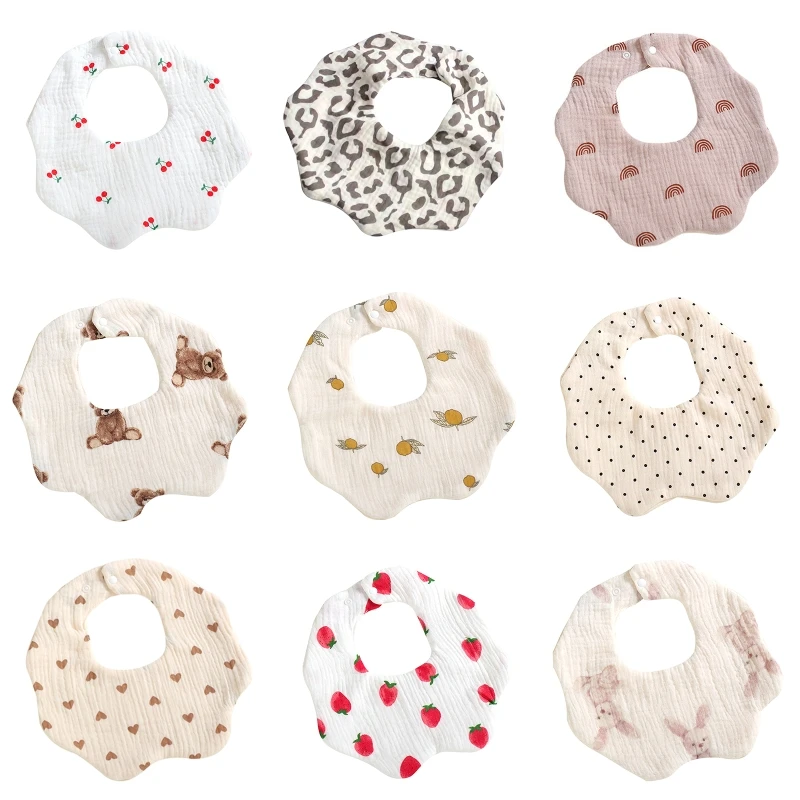 

Rotation Burp Cloth Baby Flower Bib Bandana Scarf Absorbent Saliva Towel Apron