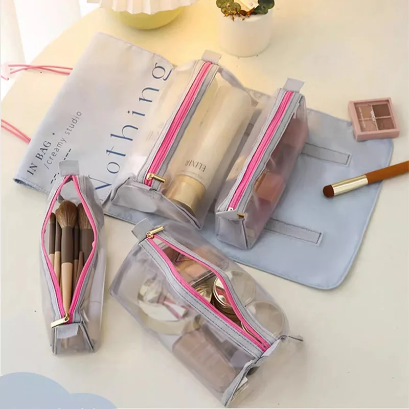 Folding Storage Bag Travel Portable Makeup Bag  Large Capacity Detachable Cosmetics Toiletries Bag