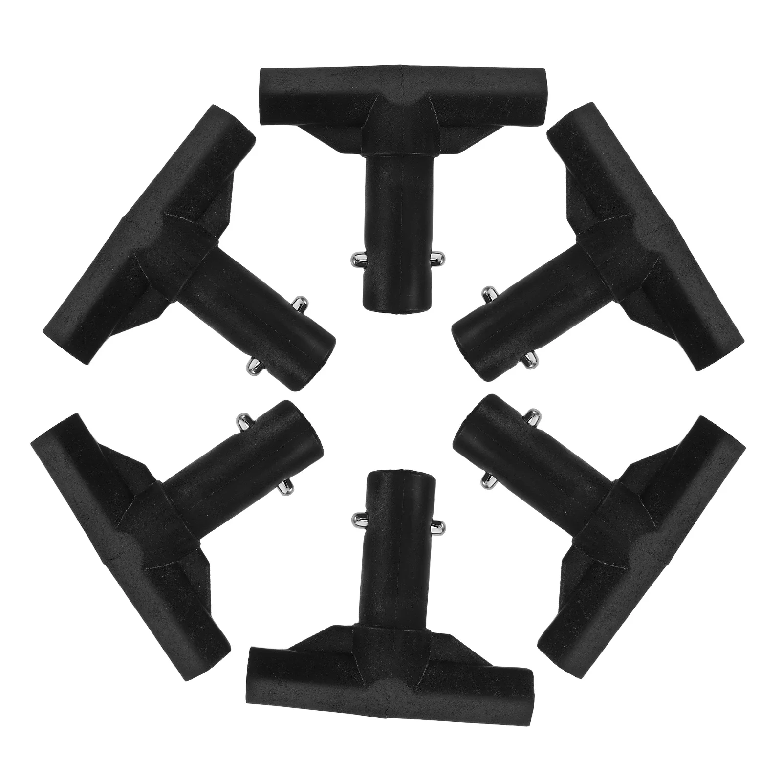 

6Pcs Trampoline Parts T-Shaped Pipe Sleeves Heavy Duty Plastic Pole Covers for Stable Jumping Experience Outdoor Indoor Use