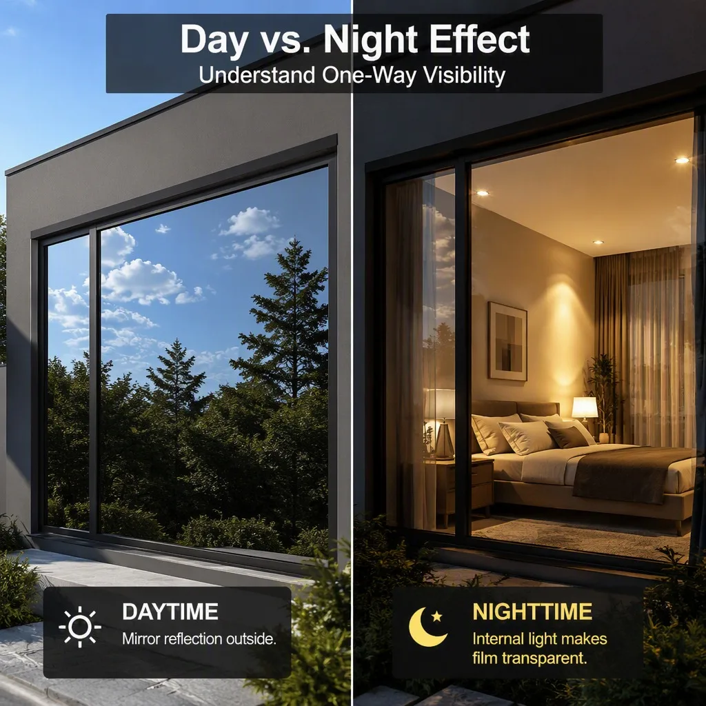Energy Saving Vinyl Window Film Privacy UV Blocking Window Decal One Way Mirror Anti-Glare Window Tint for Home Car
