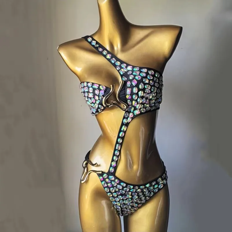 Femmes Sexy mode à la main diamant Bikini barre de cristal maillot de bain plage discothèque Bikini nouveauté maillots de bain à la mode