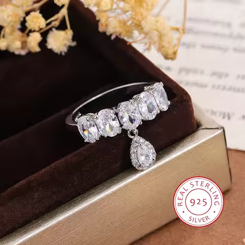 2024 New Lucky Evil Eye Ring 925 Silver Plated Ring Zircon Pendant Ladies Jewelry Fashion Luxury Ladies Ring Engagement Ring