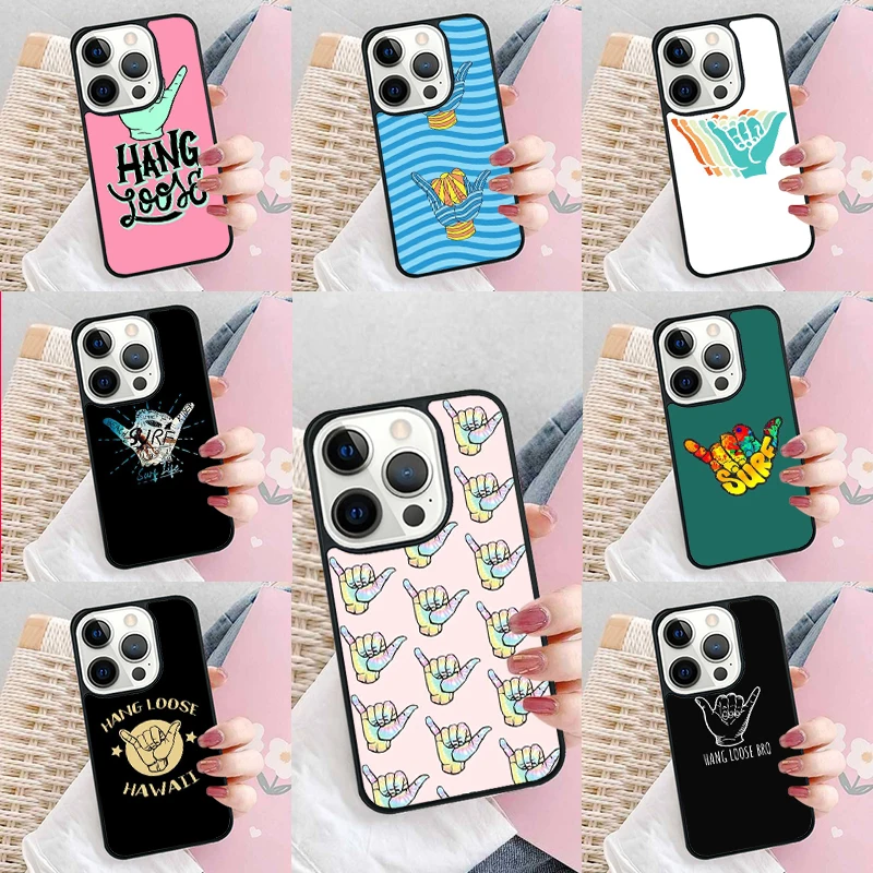 Surfer Surf Hang Loose Shaka Phone Case Cover for iPhone 16 Promax 15 Pro 13 14 Plus 11 12 Mini XR XS MAX Coque