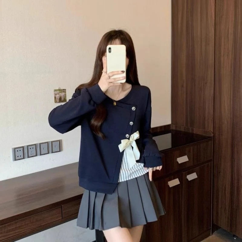 Jersey Retro falso de dos piezas para mujer, Top, ropa coreana, moda nueva en ropa Popular, tendencia 2025, sudaderas Emo Kpop para mujer