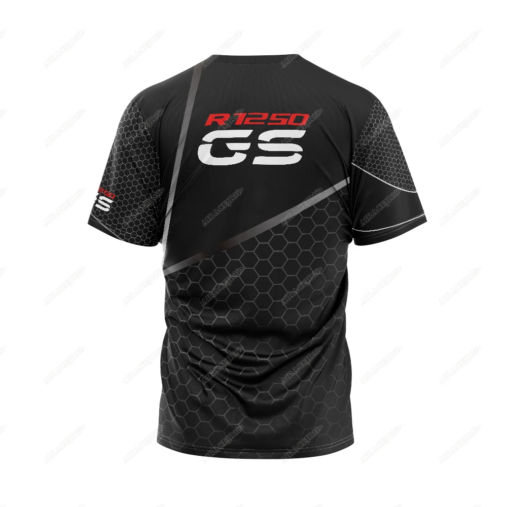R1250 GS Motorrad Ride Travel Adventure Racing Jerseys Motorcycle Sports T-Shirt Summer Quick-Dry Stripe Leisure Black view 3
