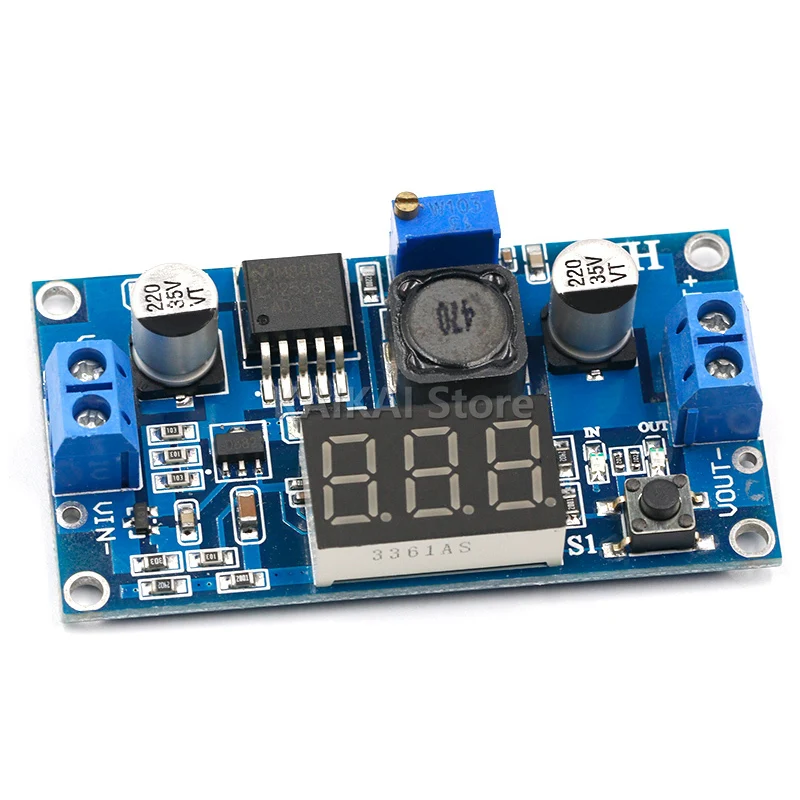 LM2596 BUCK 3A DC-DC spanningsverstelbare step-down voedingsmodule + blauwe LED-voltmeter