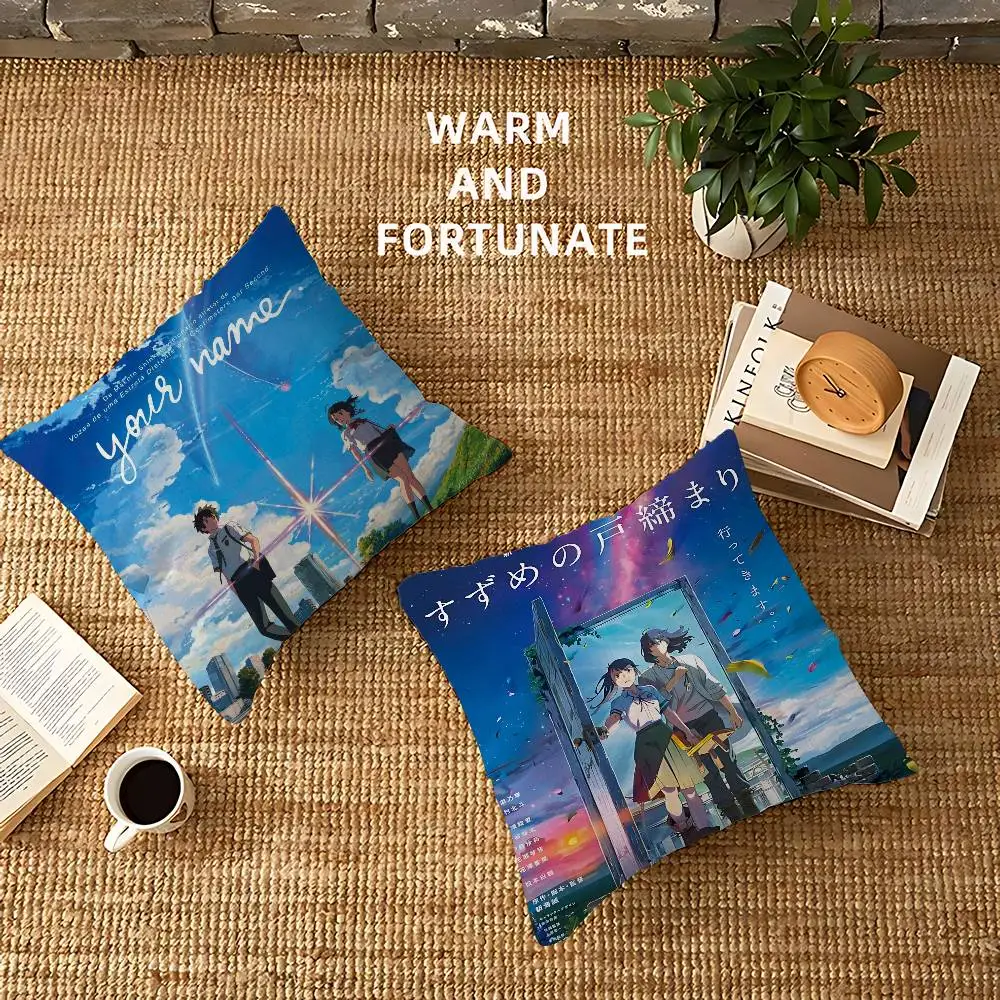 Makoto Shinkai Anime Pillow Gift Home Office Decoration Bedroom Sofa Car Cushion Cover case 45x45