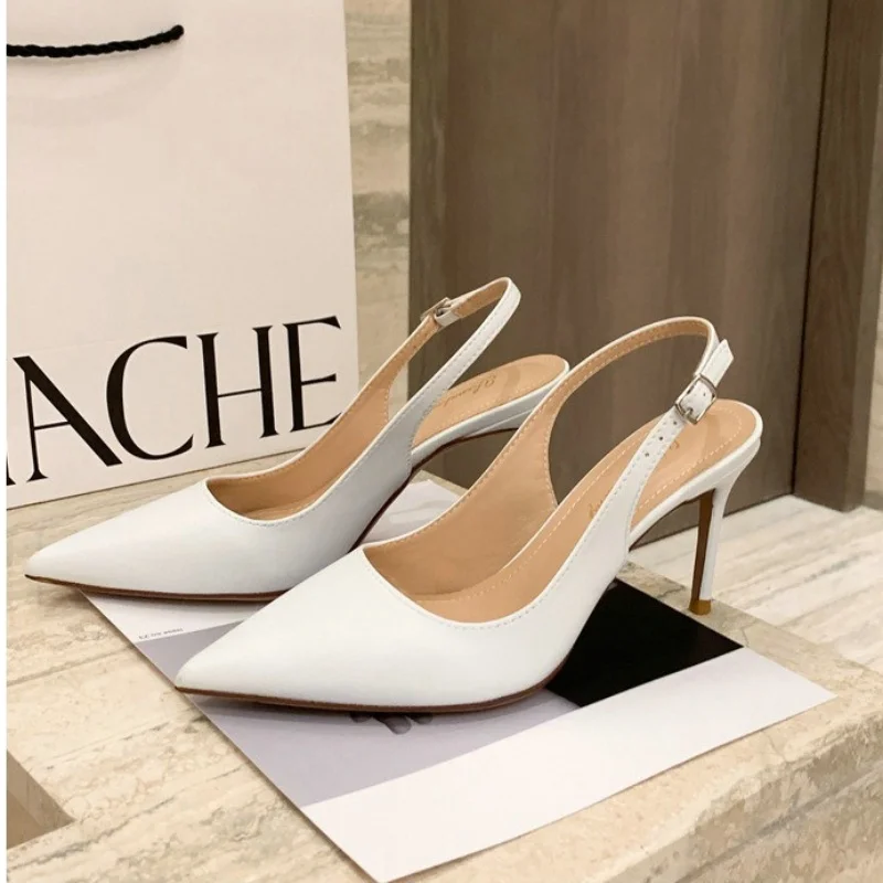 2026 New High-heeled Stiletto Pointy Shallow Mouth Bao Head Fashion Summer Women's Sandals