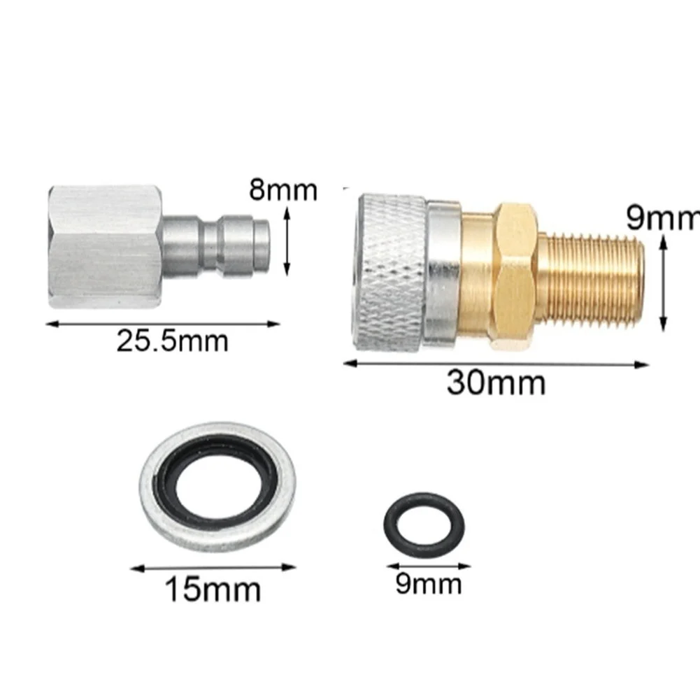 Quick Connect Fitting Stainless Steel 1/8 BSPP Male Inner Thread + G5/8 Female Outer Thread for High Pressure Systems