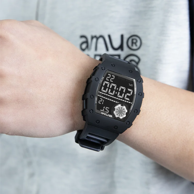 BNMI High Quality Men's Sports Watch Weekly Calendar Display Waterproof Alarm Chronograph Electronic Digital Watches Teenagers - Image 5