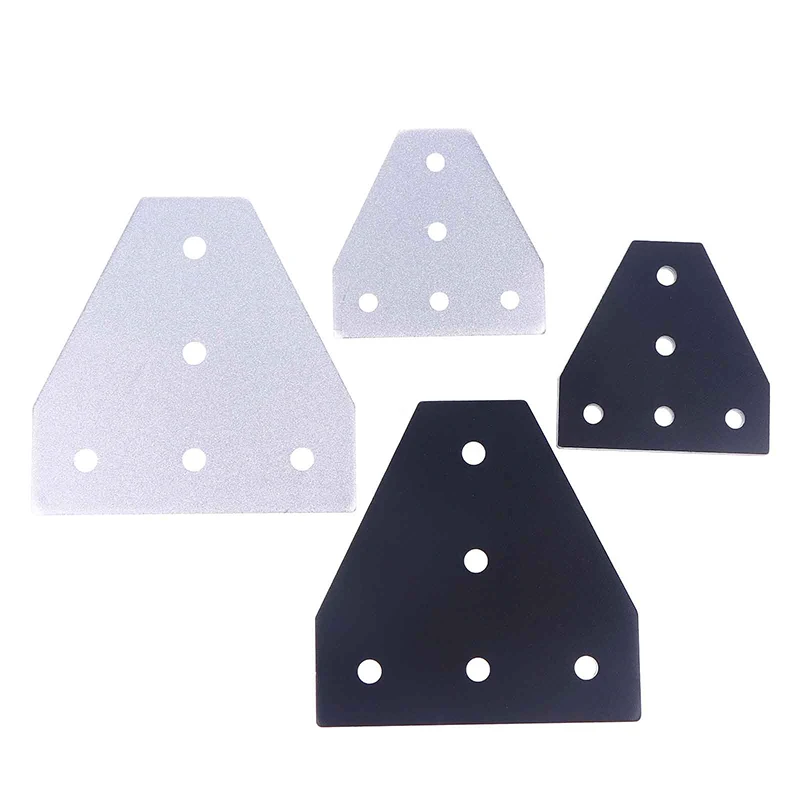 T/L نوع 5 حفرة لوحة مشتركة لوحة الزاوية ركيزة زاوية اتصال مشترك قطاع ل 2020 3030 الألومنيوم الشخصي الفضة/أسود