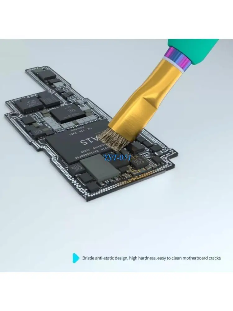 

E15A IC Pad Motherboard Cleaning Steel Brush Resistant Brush Colorful Handle Dust Removal Solder Residues Repair Tools