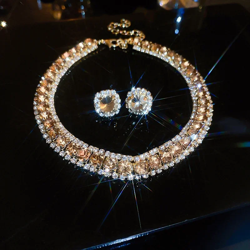 Rhinestone Necklace & Earring Set — product information 12