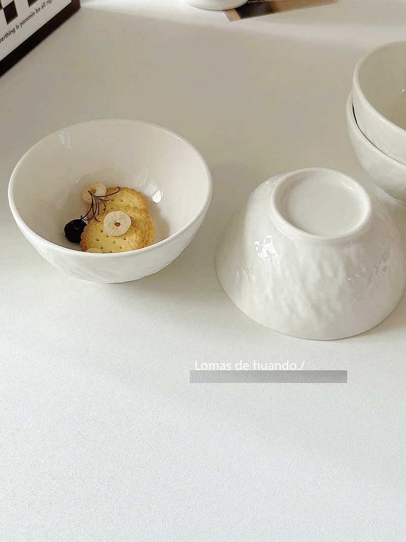 Ceramic Tableware Simple Household Rice Bowl Ceramic Stone Patterned Household Rice Bowl Fashionable Ceramic Soup Bowl