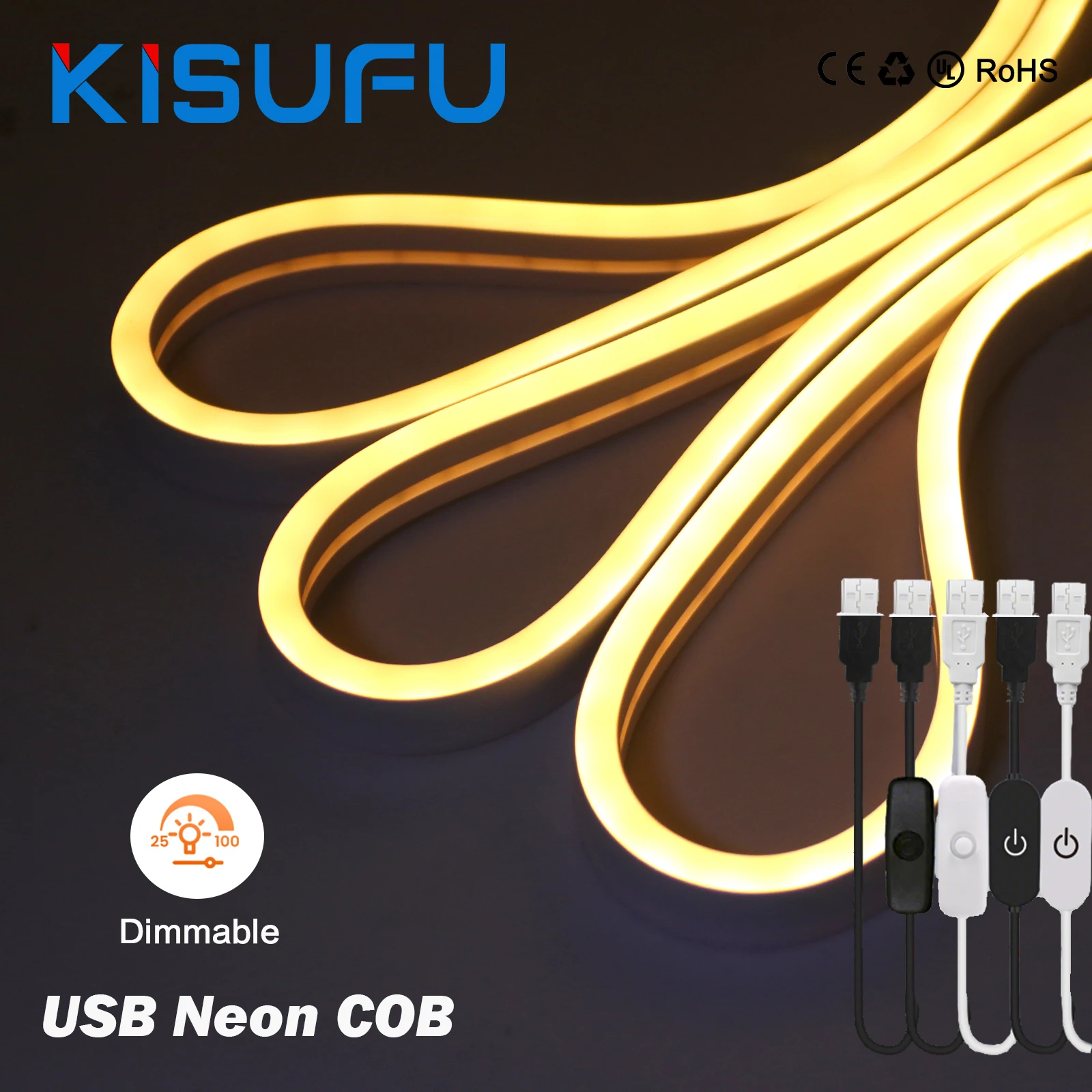 

Светодиодная неоновая лента USB DC5V с сенсорным датчиком/выключателем, диммируемая, водонепроницаемая, USB LED неоновая подсветка для спальни, декор для самостоятельного оформления