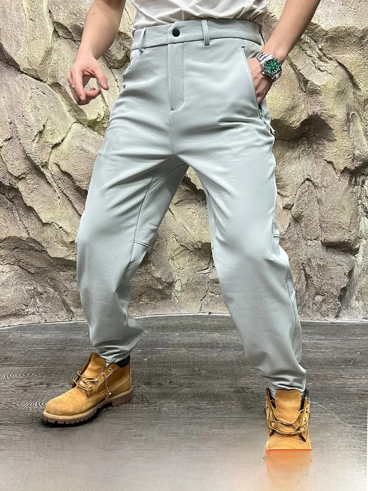 

Мужские уличные повседневные брюки, теплые брюки Fce Soft ell с 3D пошивкой, осень-зима, прямые брюки с синей застежкой и рисунком